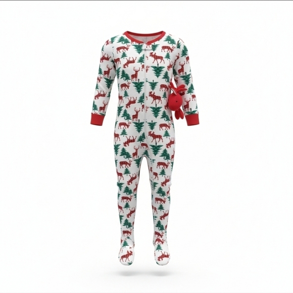 Max & Olivia Other - Max & Olivia Festive Reindeer & Tree Pajamas 18 Months NWT